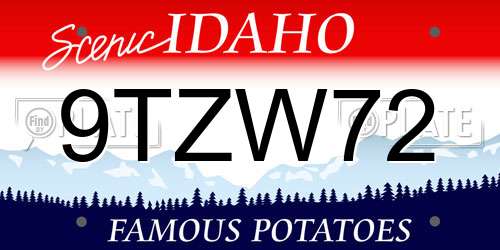 9TZW72 Idaho License Plate