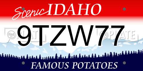 9TZW77 Idaho License Plate