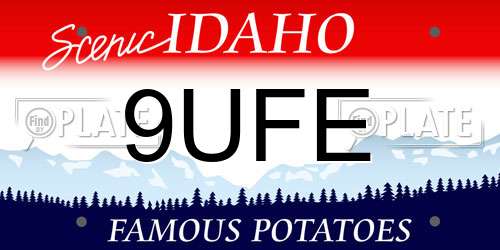 9UFE Idaho License Plate