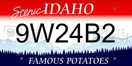 9W24B2 Idaho License Plate