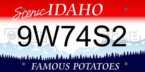 9W74S2 Idaho License Plate