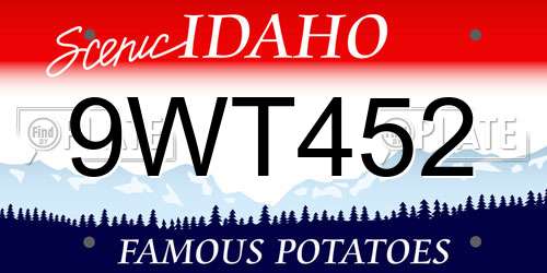 9WT452 Idaho License Plate