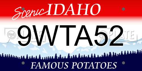 9WTA52 Idaho License Plate