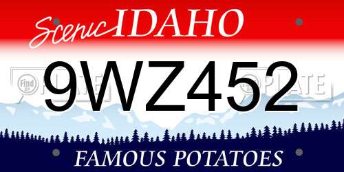 9WZ452 Idaho License Plate