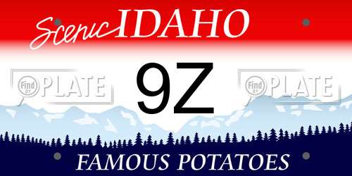 9Z Idaho License Plate