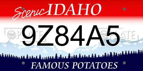 9Z84A5 Idaho License Plate