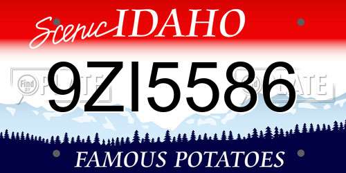 9ZI5586 Idaho License Plate