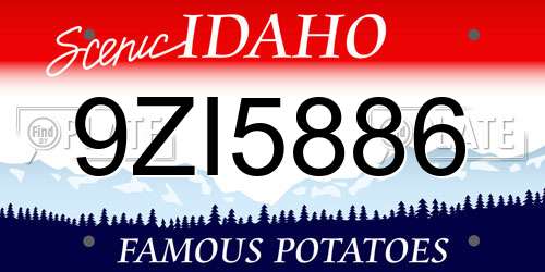 9ZI5886 Idaho License Plate