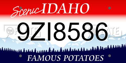 9ZI8586 Idaho License Plate