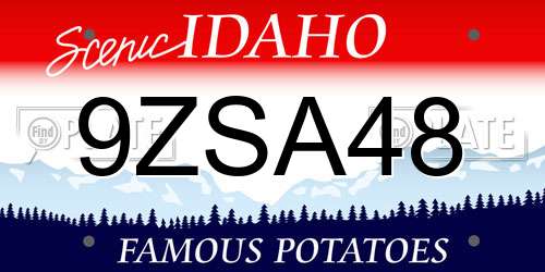 9ZSA48 Idaho License Plate
