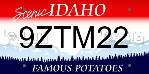 9ZTM22 Idaho License Plate