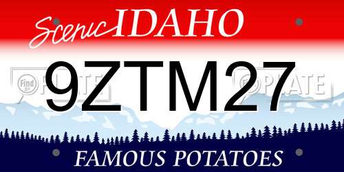 9ZTM27 Idaho License Plate