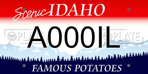 A000IL Idaho License Plate
