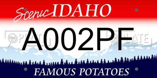 A002PF Idaho License Plate
