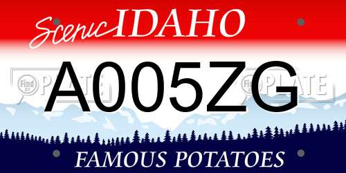A005ZG Idaho License Plate