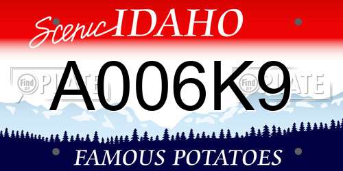 A006K9 Idaho License Plate