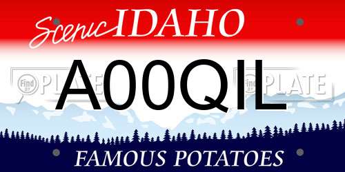 A00QIL Idaho License Plate