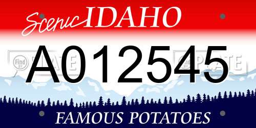 A012545 Idaho License Plate