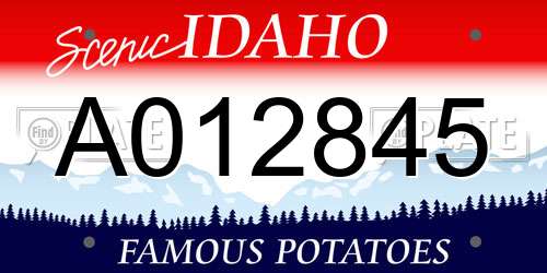 A012845 Idaho License Plate