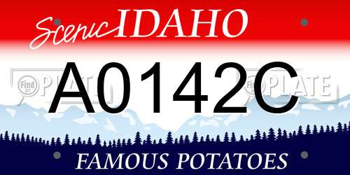 A0142C Idaho License Plate
