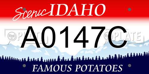 A0147C Idaho License Plate