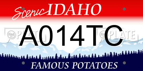 A014TC Idaho License Plate