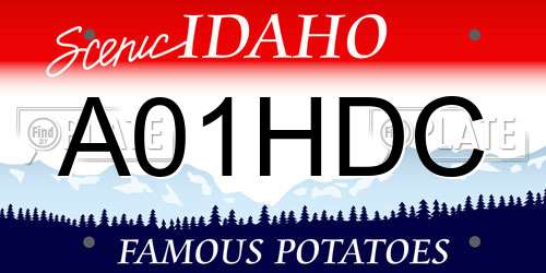 A01HDC Idaho License Plate