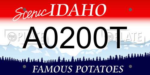 A0200T Idaho License Plate