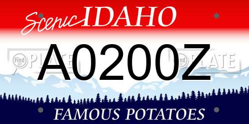A0200Z Idaho License Plate