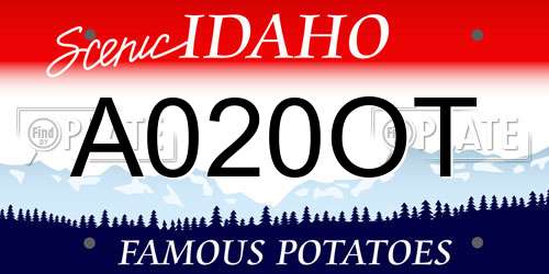 A020OT Idaho License Plate