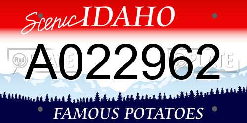 A022962 Idaho License Plate