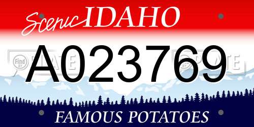 A023769 Idaho License Plate