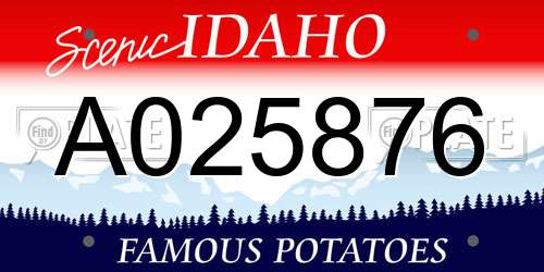 A025876 Idaho License Plate