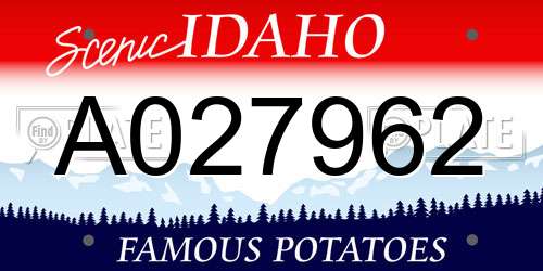 A027962 Idaho License Plate