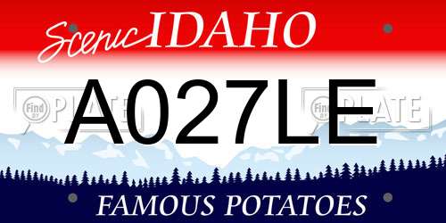 A027LE Idaho License Plate