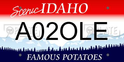 A02OLE Idaho License Plate