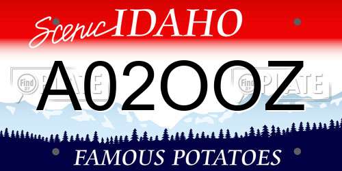 A02OOZ Idaho License Plate