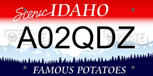 A02QDZ Idaho License Plate