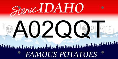 A02QQT Idaho License Plate
