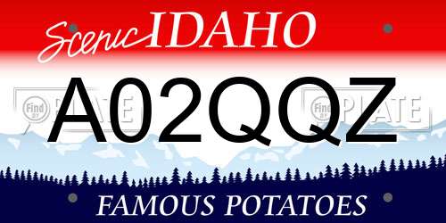 A02QQZ Idaho License Plate