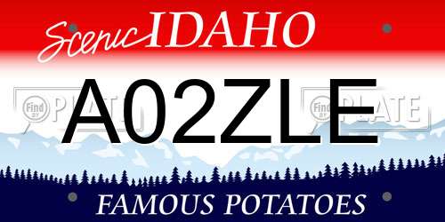 A02ZLE Idaho License Plate