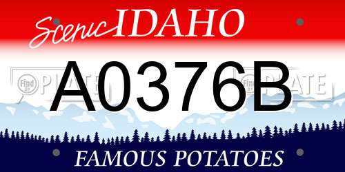 A0376B Idaho License Plate