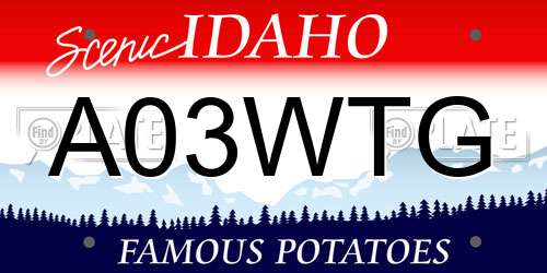 A03WTG Idaho License Plate