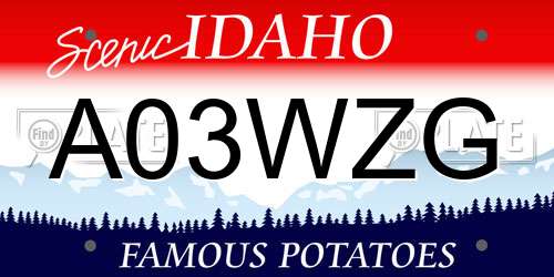 A03WZG Idaho License Plate
