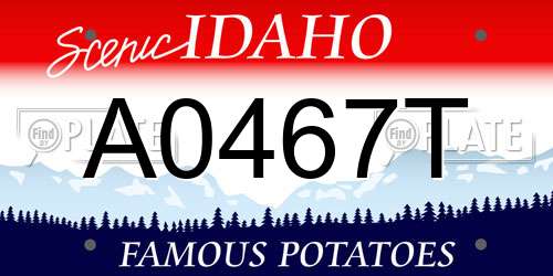 A0467T Idaho License Plate