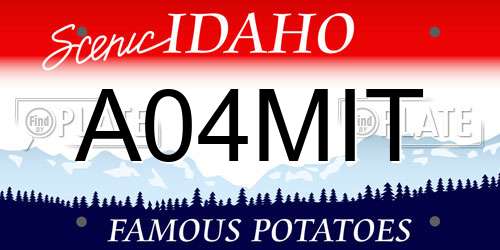 A04MIT Idaho License Plate