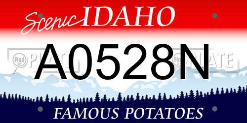 A0528N Idaho License Plate