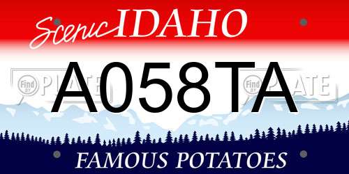 A058TA Idaho License Plate