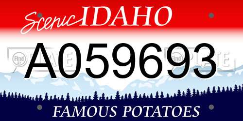 A059693 Idaho License Plate