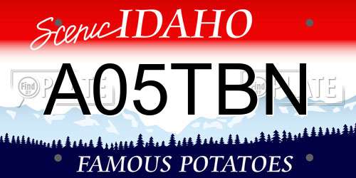 A05TBN Idaho License Plate